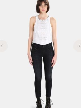 R13 Boy Skinny Black Jeans